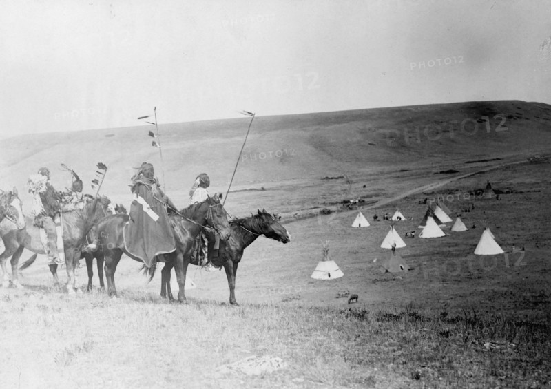 War party's farewell-Atsina, c1908. Creator: Edward Sheriff Curtis.