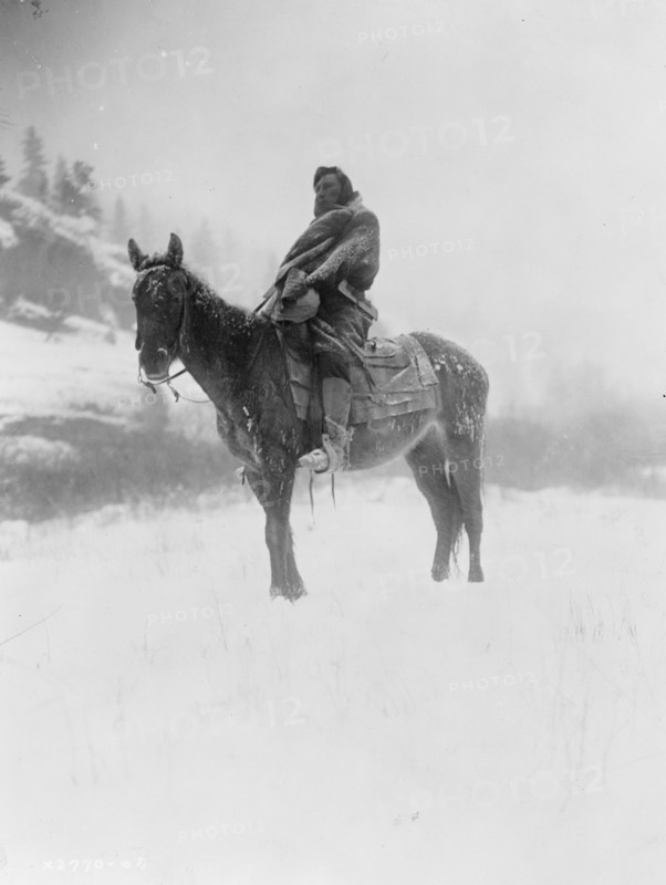 The scout in winter-Apsaroke, c1908. Creator: Edward Sheriff Curtis.