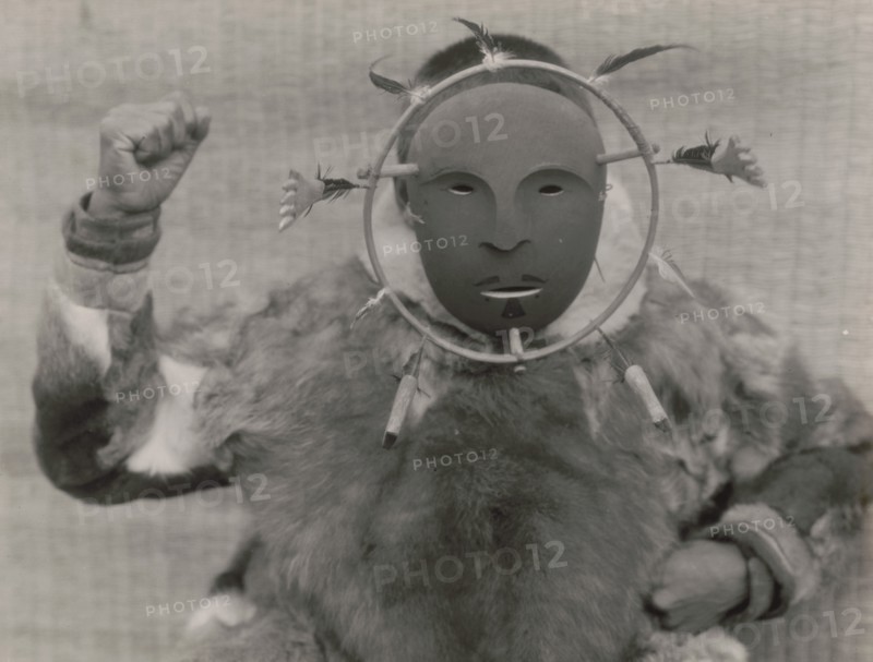 Ceremonial mask-Nunivak, c1929. Creator: Edward Sheriff Curtis.