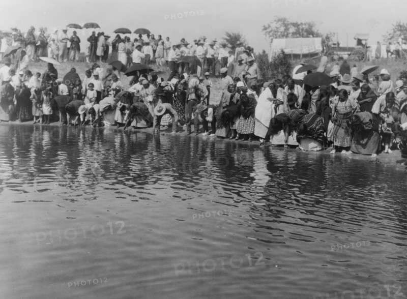 At the pool, animal dance-Cheyenne, c1927. Creator: Edward Sheriff Curtis.