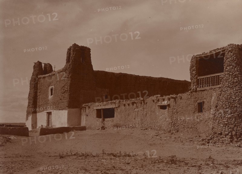 Mission and church at Acoma, c1905. Creator: Edward Sheriff Curtis.