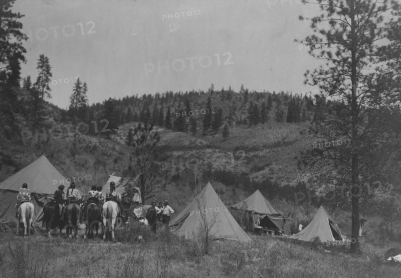 Author's camp among the Spokan, c1910. Creator: Edward Sheriff Curtis.