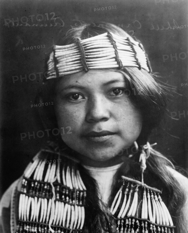 Shell ornaments-Quinault, c1913. Creator: Edward Sheriff Curtis.