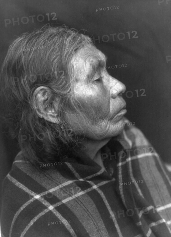 Chinook female profile, 1910, c1910. Creator: Edward Sheriff Curtis.