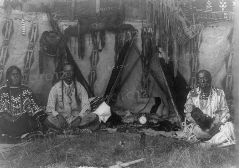 Lodge interior-Piegan, c1910. Creator: Edward Sheriff Curtis.