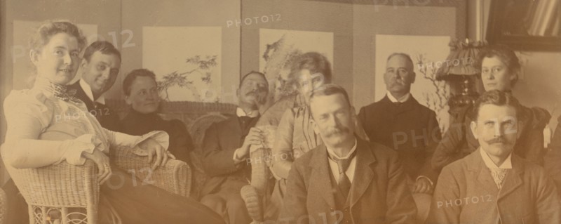A social gathering in the veranda room, Dom Smith, Vladivostok, Russia, 1899. Creator: David M. Clarkson.
