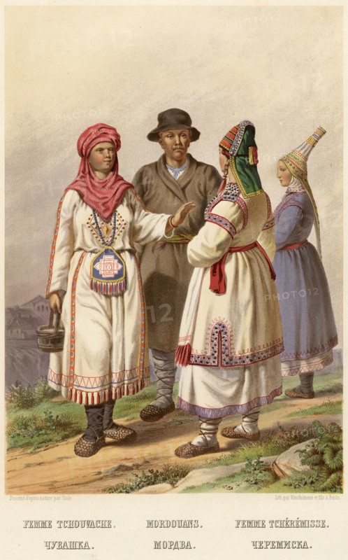 Chuvashka Mordva Cheremiska, 1862. Creator: Karl Fiale.