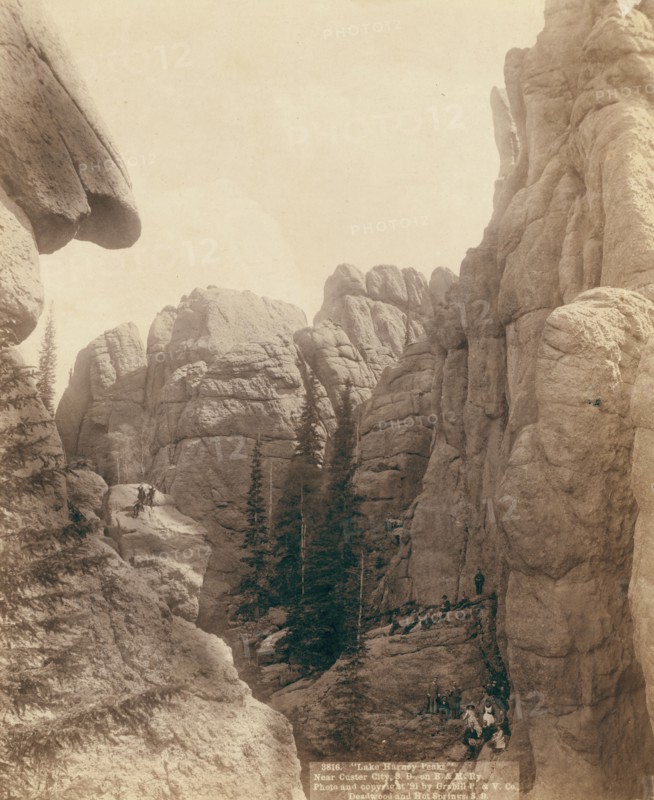 Lake Harney Peaks, near Custer City, SD, on B & M Ry, 1891. Creator: John C. H. Grabill.