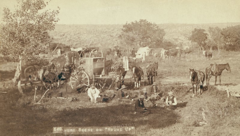 Mess scene on "round up", between 1887 and 1892. Creator: John C. H. Grabill.
