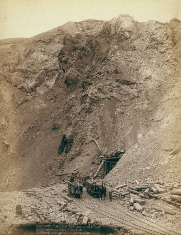 Open cut in the great Homestake mine, at Lead City, Dak, 1888. Creator: John C. H. Grabill.