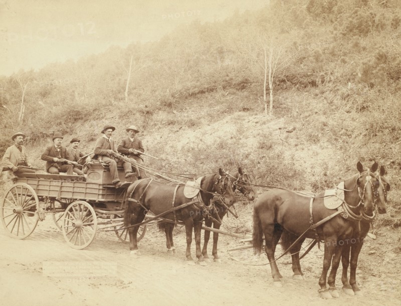 Wells Fargo Express Co Deadwood Treasure Wagon and Guards with $250,000 gold bullion..., 1890, 1890. Creator: John C. H. Grabill.