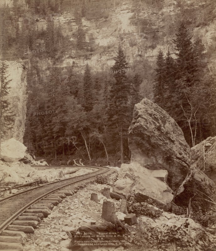 Signal Rock Elk Canyon on Black Hills & Ft P RR, 1890. Creator: John C. H. Grabill.