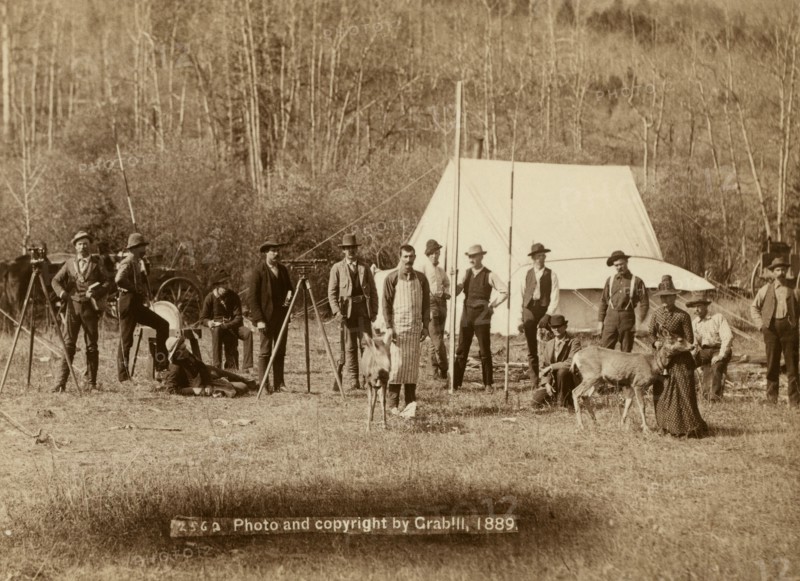 Engineers Corps camp and visitors, 1889. Creator: John C. H. Grabill.
