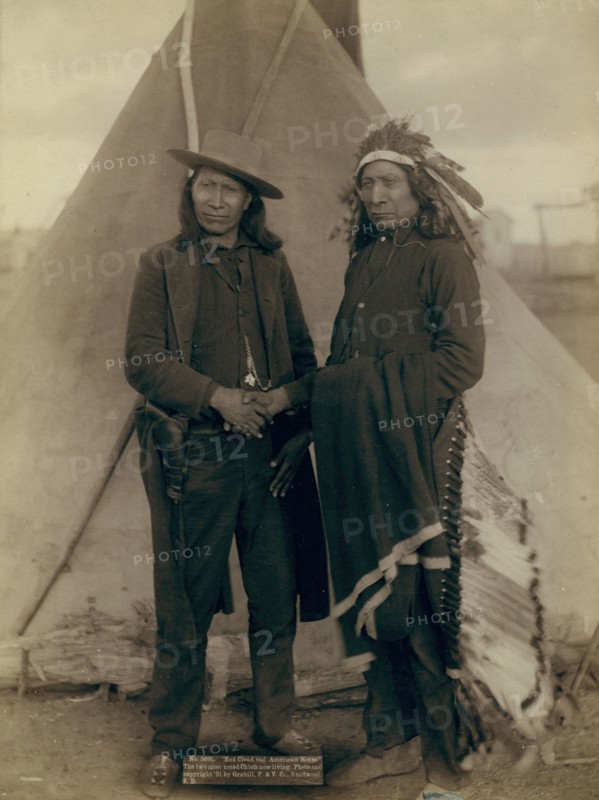 Red Cloud and American Horse The two most noted chiefs now living, 1891.  Creator: John C. H. Grabill.