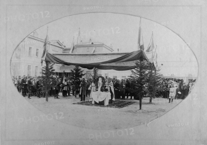 Irkutsk Voluntary Fire Society. Prayer service on July 8, 1894...., 1894. Creator: R Prorokov.