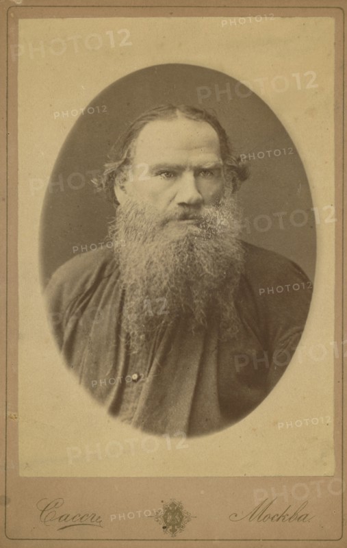 Count Leo Tolstoy, half-length portrait, facing right, between 1880 and 1886. Creator: Sass.