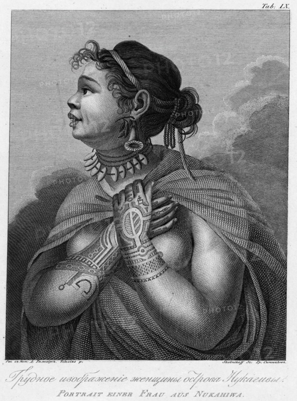 A Woman From Nukagiva Island, 1813. Creator: Jegor Skotnikoff.