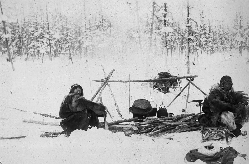 Bonfire in the woods, 1890. Creator: Unknown.
