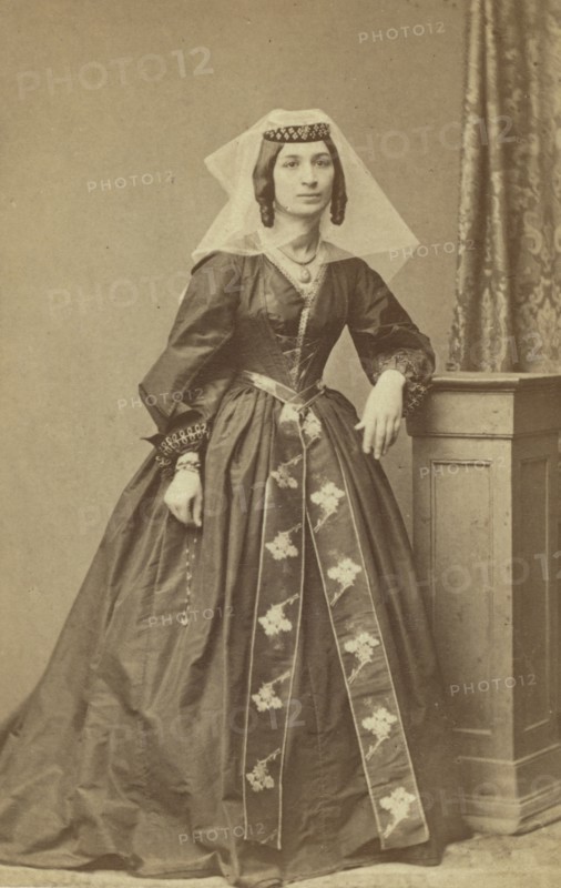 Full-length portrait of Georgian woman, facing slightly right, between 1870 and 1886. Creator: Unknown.