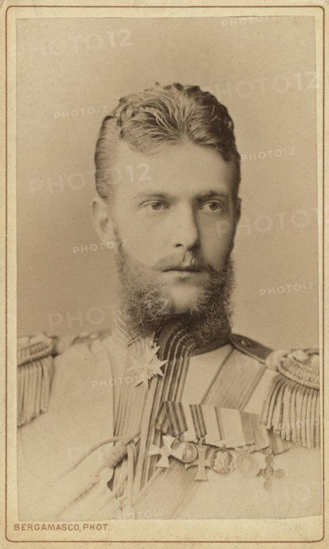 Grand Duke Serge Aleksandrovich, head-and-shoulders portrait, facing right, between 1870 and 1880. Creator: Unknown.