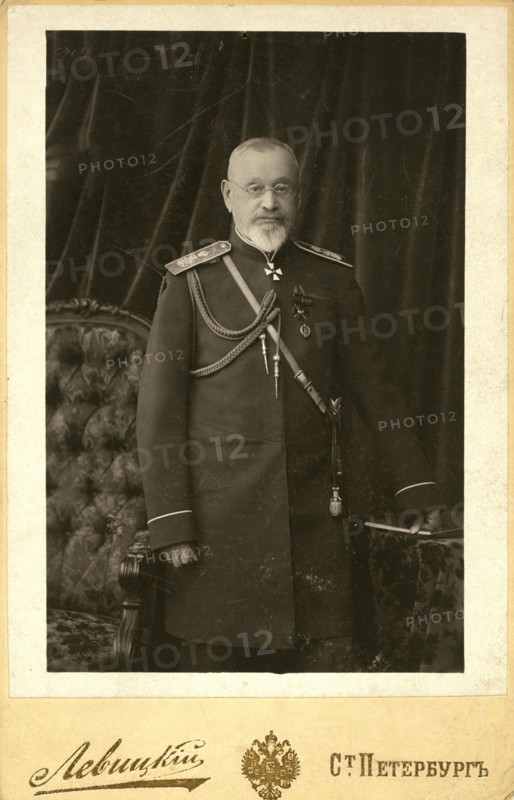 Petr Semenovich Vannovskii, full-length portrait, standing, facing front, between 1870 and 1890. Creator: Unknown.