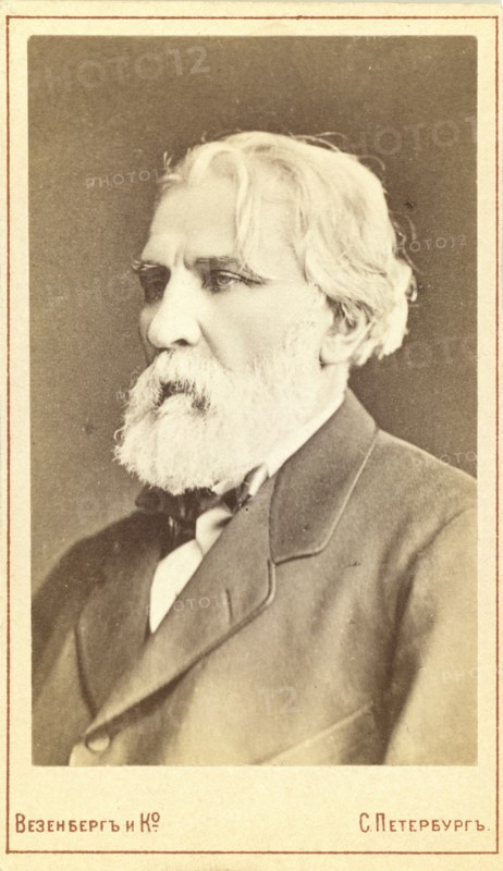 Ivan Sergeevich Turgenev, head-and-shoulders portrait, facing left, between 1880 and 1886. Creator: Unknown.