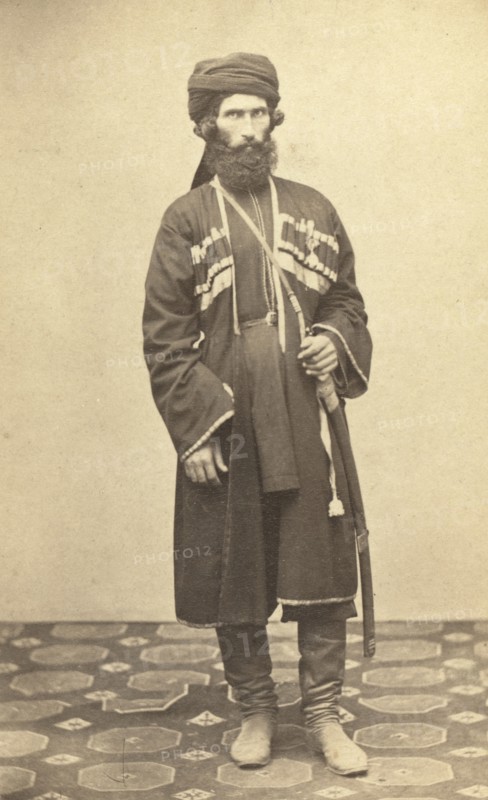 Full-length portrait of Transcaucasian man, standing, facing front, between 1870 and 1886. Creator: Unknown.