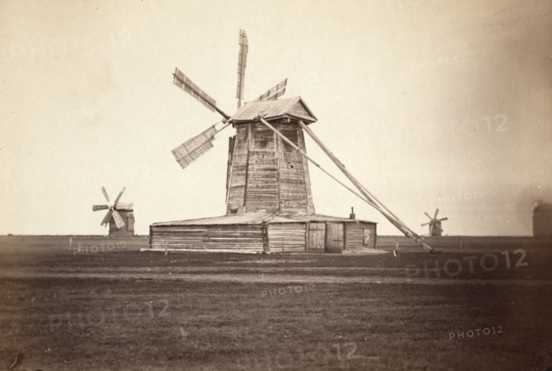 Windmills near Omsk, 1885. Creator: Unknown.