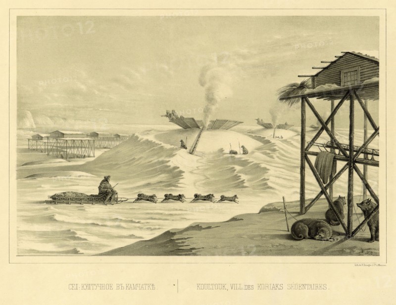 The Village of Kultuchnoe in Kamchatka., 1856. Creator: Ivan Dem'ianovich Bulychev.