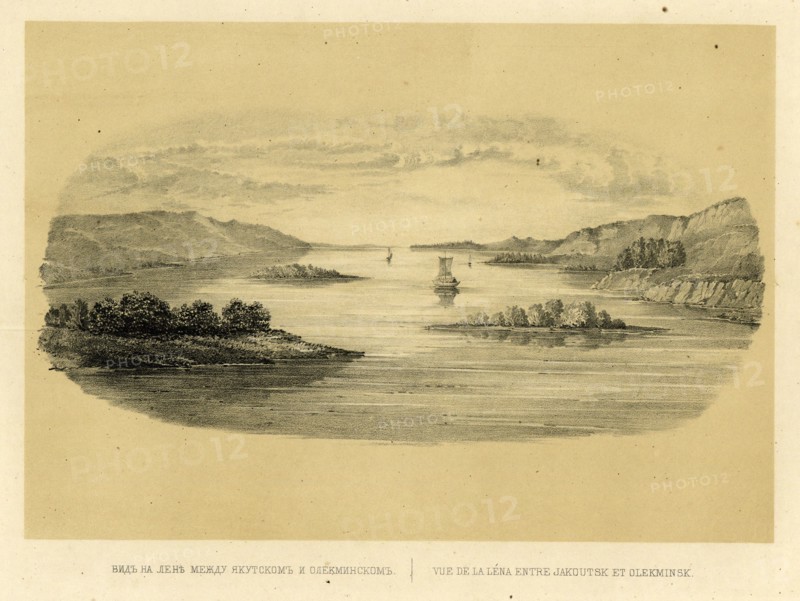 View of the Lena Between Yakutsk and Olekminsk, 1856. Creator: Ivan Dem'ianovich Bulychev.