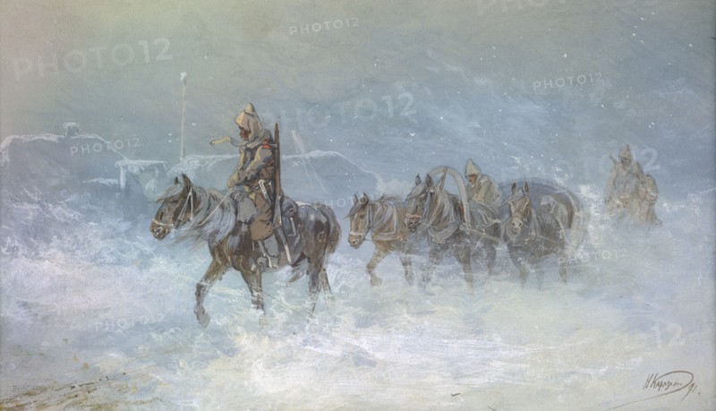 Coach and Escort Service in the Steppes, 19th century. Creator: Nikolay Nikolaevich Karazin.