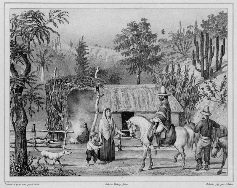 Dwelling at Valparaiso, Chile, 19th century. Creators: Friedrich Heinrich Kittlitz, Victor Adam, Godefroy Engelmann, Leon Jean-Baptiste Sabatier.
