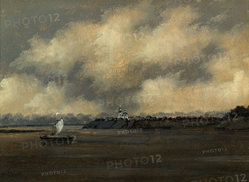 View of the City of Surgut From a Ship on the Way From Tomsk, 1880-1889. Creator: Pavel Mikhailovich Kosharov.