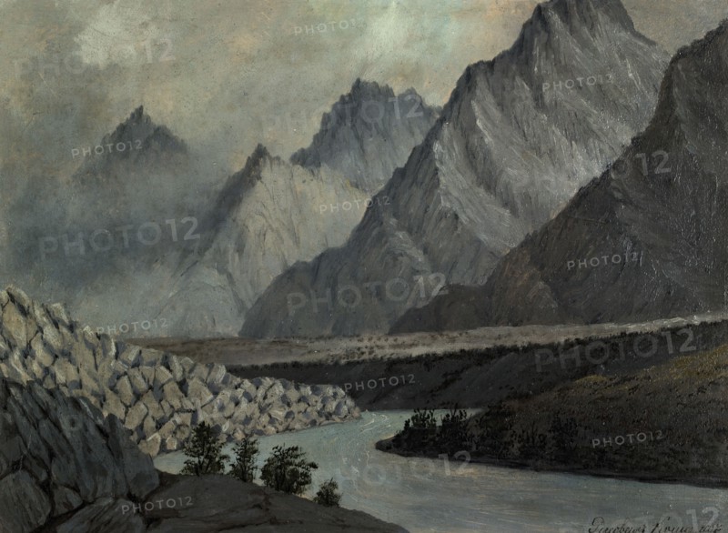 View of the Katun' River Valley, 1850-1899. Creator: Pavel Mikhailovich Kosharov.