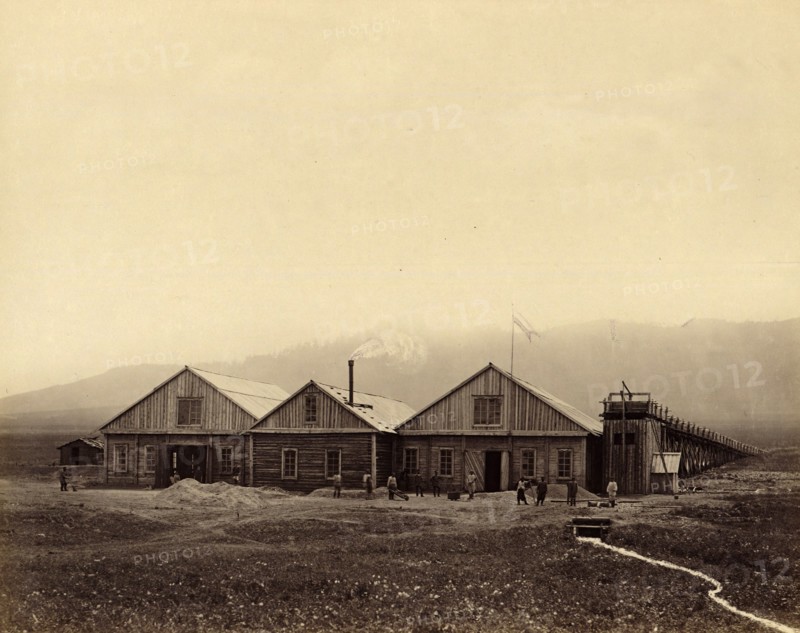 View of the New Silver and Lead Ore Enrichment Plant on the Byrka River, Amachinsk Ore Range, 1891. Creator: Aleksei Kuznetsov.