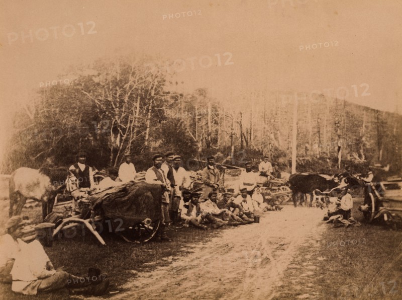 Convicts on the Berezovy Ridge. A Rest Break during the Transportation of Goods to..., 1880-1899. Creator: Innokenty Ignatievich Pavlovsky.