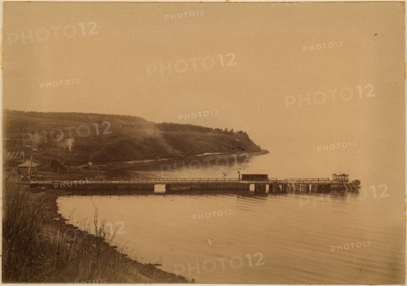 The Gulf of Aniva The Wharf at the Korsakov Prison, 1880-1899. Creator: Innokenty Ignatievich Pavlovsky.