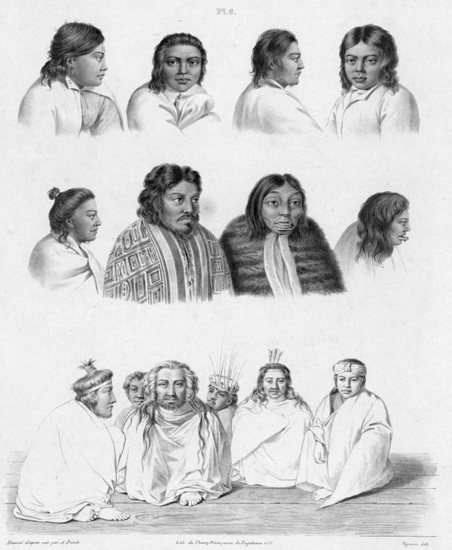 The caloches inhabitants of Sitka Island (northwest coast of America), 19th century. Creators: Alexander Postels, Godefroy Engelmann.