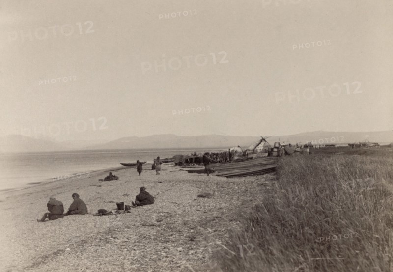 The First Day of Unloading Construction Material at Cape Aleksandr, 1889. Creator: Unknown.