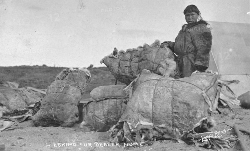 Eskimo fur dealer, between c1900 and c1930. Creator: Lomen Brothers.