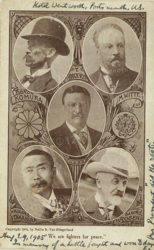 Portraits of envoys at the Portsmouth Peace Conference, Baron Komura and Kogoro..., c1905. Creator: Edmund Noble.