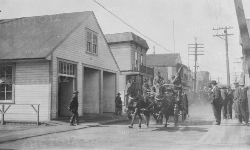 Fire drill, between c1900 and 1916. Creator: Unknown.