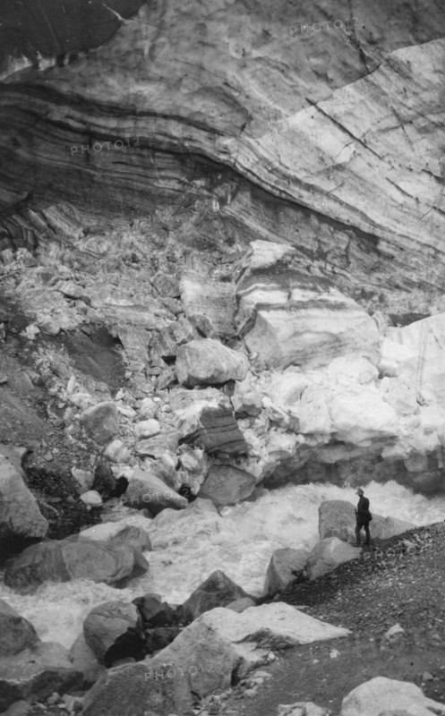 Glacier and glacial stream, between c1900 and 1923. Creator: Unknown.
