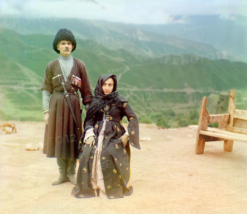 Dagestani types, between 1905 and 1915. Creator: Sergey Mikhaylovich Prokudin-Gorsky.