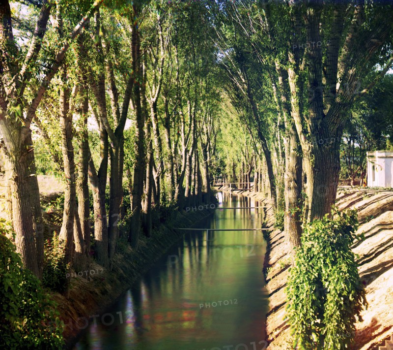 Irrigation canal (aryk) in the Murgab Estate, between 1905 and 1915. Creator: Sergey Mikhaylovich Prokudin-Gorsky.