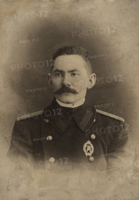 Brigade Commander Vladimir Nikolaevich Vodoleev in a Firefighter's Uniform, early 20th century. Creator: Unknown.