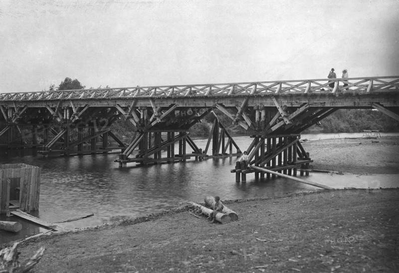 View of Tiazhin Bridge Spans, 1909. Creator: Dorozhno-Stroitel'nyi Otdel.