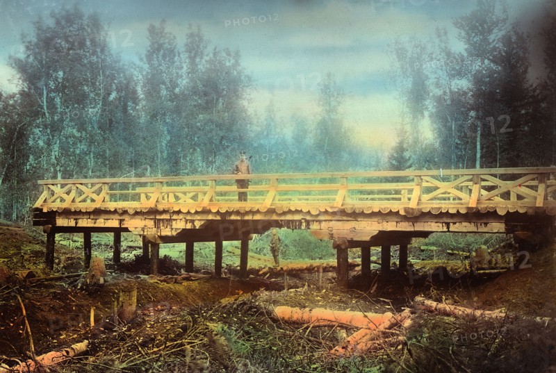 A Bridge Over the Gniluiu River. Dvurechno-Durovskaya Railroad, 1906-1908. Creator: Dorozhno-Stroitel'nyi Otdel.