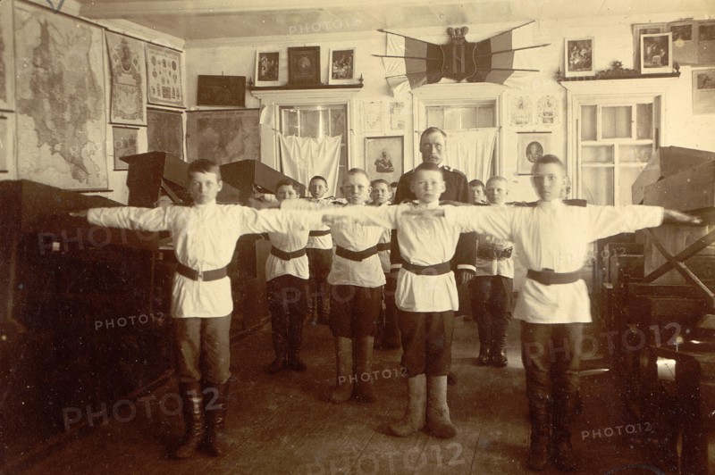 School Gymnastics, 1909. Creator: Nikolai Georgievich Katanaev.