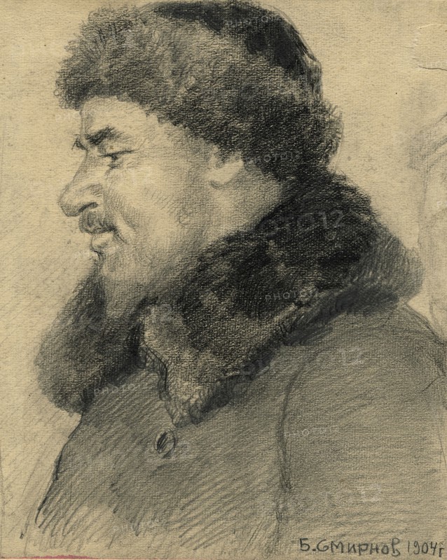 Inhabitant of Krasnoyarsk, Serving at the Forest Pier on the Yenisei River, 1904. Creator: Boris Vasilievich Smirnov.